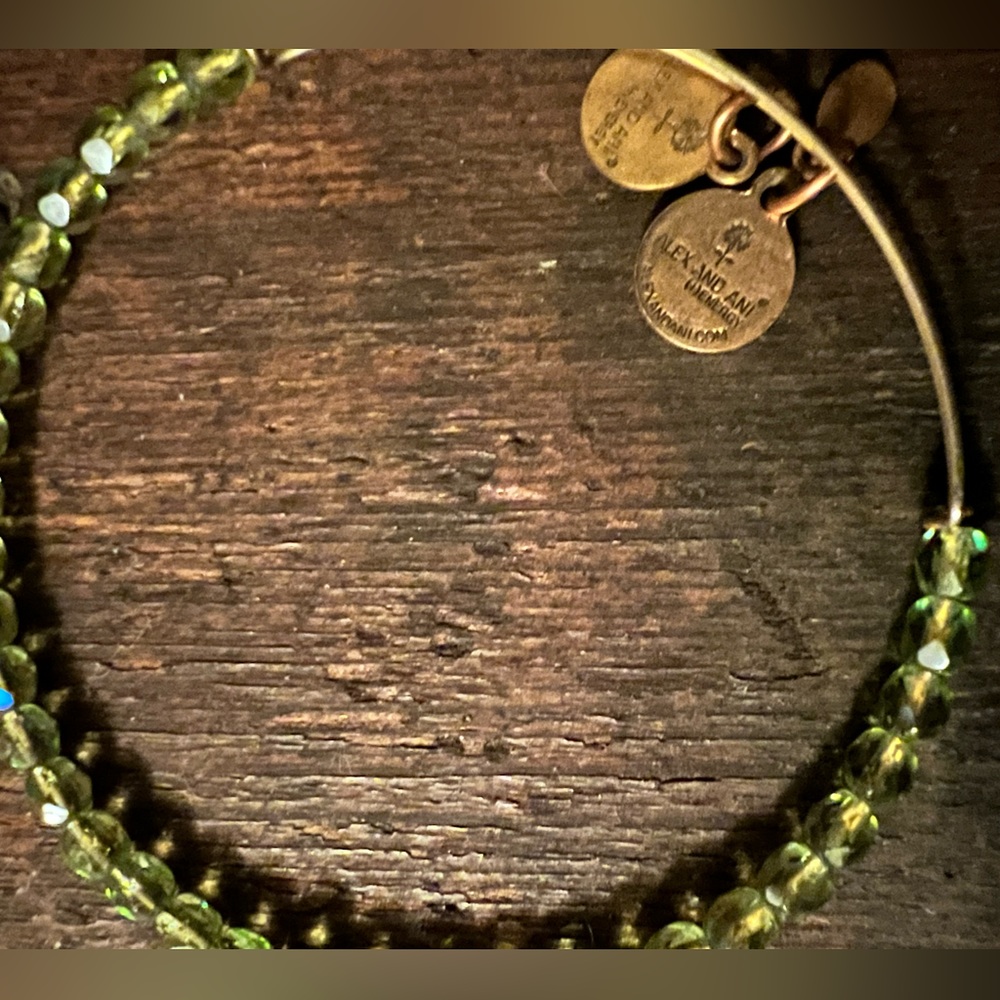 Light green ‘Alex and Ani’ sparkle bracelet 🫶🏻🥹